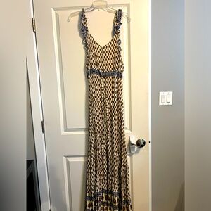 Vestique paisley maxi dress with ruffle sleeves